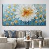 Hand Painted Oil Painting Canvas White Flower Texture Art Blossoming Home Wall Decor Art Landscape Wall Art Living Room decor Fine Art Oil Painting