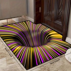 1pc, Illusion Floor Mat, Colourful 3D Swirl Illusion Rug, Abstract Geometric Non-Slip Area Rug For Living Room Mat, Bedroom Kitchen (size: 19.7"x31.5"-Yellow)