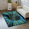 1pc, Illusion Floor Mat, Colourful 3D Swirl Illusion Rug, Abstract Geometric Non-Slip Area Rug For Living Room Mat, Bedroom Kitchen