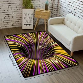 1pc, Illusion Floor Mat, Colourful 3D Swirl Illusion Rug, Abstract Geometric Non-Slip Area Rug For Living Room Mat, Bedroom Kitchen (size: 31.5"x47.2"-Yellow)