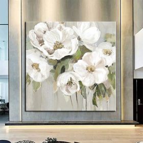 Hand Painted Oil Paintings Hand Painted Wall Art Flower Modern Abstract Living Room Hallway Bedroom Luxurious Decorative Painting (size: 150x150cm)