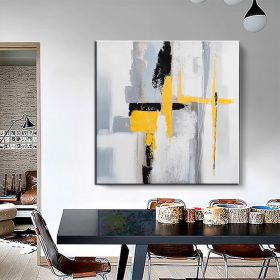 Hand Painted Oil Paintings Black and white gold Modern Abstract Oil Paintings On Canvas Wall Art Decorative Picture Living Room Hallway Bedroom Luxuri (Style: 01, size: 100x100cm)