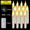 6/12/30pcs Floating LED Candles Remote Control Flameless Taper Candle Halloween Decor Party Birthday Wedding Christmas Supplies