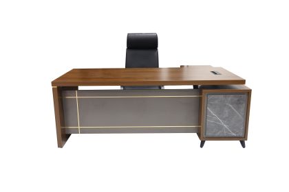 Office Furniture Chinese Office Furniture Custom-Made L Shaped Office Desk (Color: WALNUT)