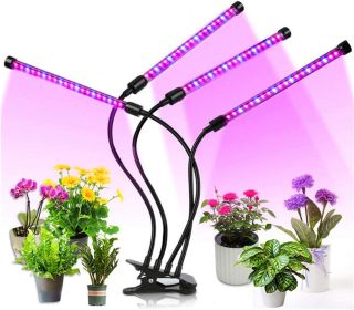 Indoor Gardening Table Planting Timer Grow LED Light (Color: Black)