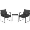 3 Pieces Modern Heavy Duty Patio Furniture Set with Coffee Table