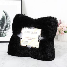 Double-side Velvet Blanket Autumn And Winter Velvet Pillow Cover (Option: Elegant Black-70x50cm Pillowcase)