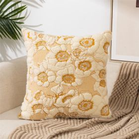 Flower Embroidery Pillow Cover Pastoral Style (Option: Style 7-45x45CM Single Pillowcase)