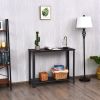 Wood Console Sofa Table with Adjustable Feet and Storage Shelf