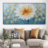 Hand Painted Oil Painting Canvas White Flower Texture Art Blossoming Home Wall Decor Art Landscape Wall Art Living Room decor Fine Art Oil Painting