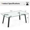 Modern Tempered Glass Coffee Table with Metal Frame for Living Room