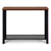 Wood Console Sofa Table with Adjustable Feet and Storage Shelf