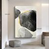 Hand-painted oil painting stone to run the porch hanging painting abstract texture light luxury living room background wall decoration painting