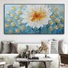 Hand Painted Oil Painting Canvas White Flower Texture Art Blossoming Home Wall Decor Art Landscape Wall Art Living Room decor Fine Art Oil Painting