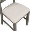 5-Piece Round Dining Table and 4 Fabric Chairs with Special-shaped Table Legs and Storage Shelf