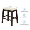 3 Piece Dining Table with Padded Stools, Table Set with Storage Shelf