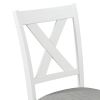 6 Piece Dining Table Set Wood Dining Table and chair Kitchen Table Set with Table;  Bench and 4 Chairs;  Rustic Style; White+Gray