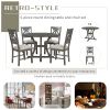 5-Piece Round Dining Table and 4 Fabric Chairs with Special-shaped Table Legs and Storage Shelf