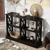 Console Table with 3-Tier Open Storage Spaces and 'X' Legs, Narrow Sofa Entry Table for Living Room, Entryway and Hallway