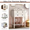 Narrow Console Table, Slim Sofa Table with Three Storage Drawers and Bottom Shelf for Living Room, Easy Assembly