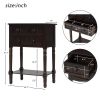 Narrow Console Table, Slim Sofa Table with Three Storage Drawers and Bottom Shelf for Living Room, Easy Assembly