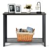 Wood Console Sofa Table with Adjustable Feet and Storage Shelf