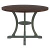 5-Piece Round Dining Table and 4 Fabric Chairs with Special-shaped Table Legs and Storage Shelf