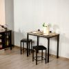 3 Pieces Counter Height Dining Set Faux Marble Table