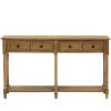 Console Table Sofa Table Easy Assembly with Two Storage Drawers and Bottom Shelf for Living Room, Entryway