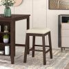 3 Piece Dining Table with Padded Stools, Table Set with Storage Shelf