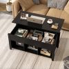 Lift Top Coffee Table with Storage Lower Shelf