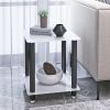 1-Piece Side Table ;  2-Tier Space End Table ; Modern Night Stand;  Sofa table;  Side Table with Storage Shelve