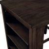 3 Piece Dining Table with Padded Stools, Table Set with Storage Shelf