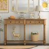 Console Table Sofa Table Easy Assembly with Two Storage Drawers and Bottom Shelf for Living Room, Entryway