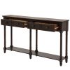 Console Table Sofa Table Easy Assembly with Two Storage Drawers and Bottom Shelf for Living Room, Entryway