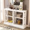 Console Table with 3-Tier Open Storage Spaces and 'X' Legs, Narrow Sofa Entry Table for Living Room, Entryway and Hallway