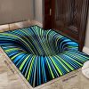 1pc, Illusion Floor Mat, Colourful 3D Swirl Illusion Rug, Abstract Geometric Non-Slip Area Rug For Living Room Mat, Bedroom Kitchen