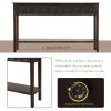 Rustic Entryway Console Table, 60" Long with two Different Size Drawers and Bottom Shelf for Storage