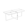 Minimalism rectangle coffee table,Golden metal frame with tempered glass tabletop