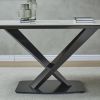 63" Modern Sintered Stone Dinning Table Carrara White Color Dinning Table with Solid Gold Carbon Stell Base