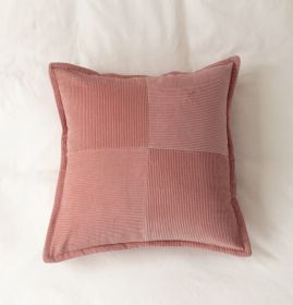 Hotel Homestay Corduroy Fly Edge Pillow Cover (Option: Leather pink-50X50CM)