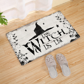 Halloween Flannel Floor Mat Bathroom Toilet Door Non-slop Mats Skull Absorbent Printing Floor Mat (Option: Halloween 210001-60x90)